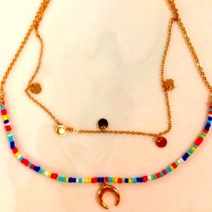 ‼️ CLEARANCE ‼️ 🍟 Colorful Boho necklace & earrings set 🍟